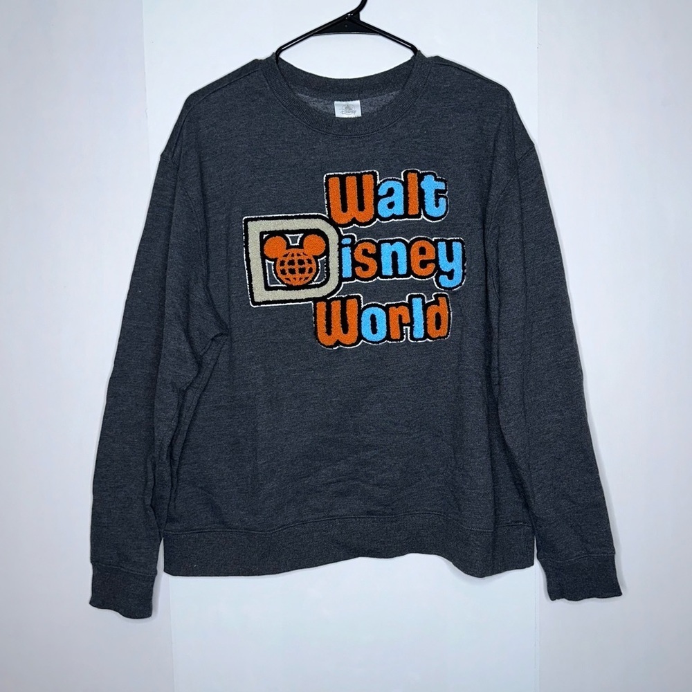 Walt Disney World grey retro style comfy pullover crewneck sweatshirt size XL